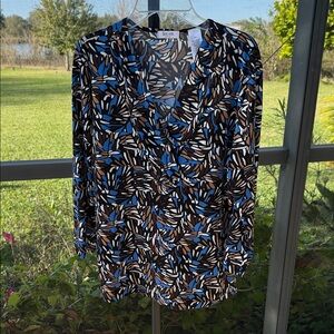 Liz & Co. Multicolor Abstract Blouse